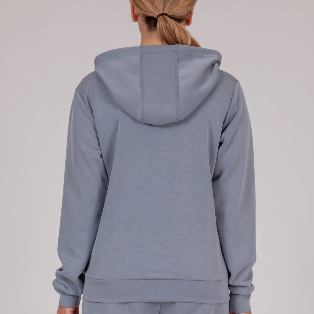 LazyPants | Luxe Sueded Double Knit Hoodie | Dusty Blue | Size L - Picture 2 of 9